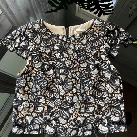 Alice and Olive Lace Embroidered Evening Blouse - Picture 1 of 3